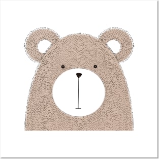 Cute Bear Head Posters and Art